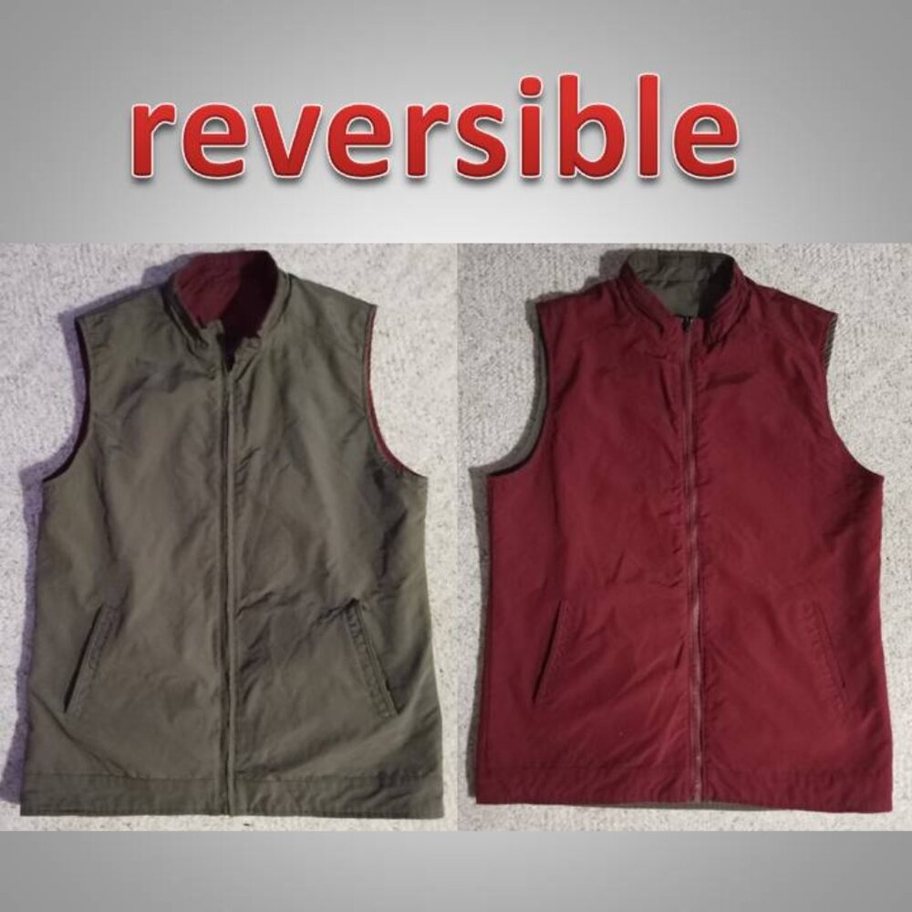 🔥 3/$30 REVERSIBLE!  men's jacket coat vest size large